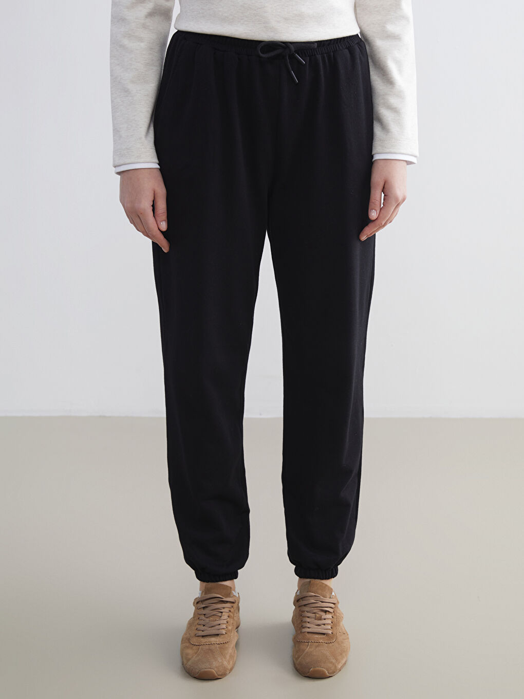 Pantalons de survêtement jogger à taille élastiquée pour Femmes-2