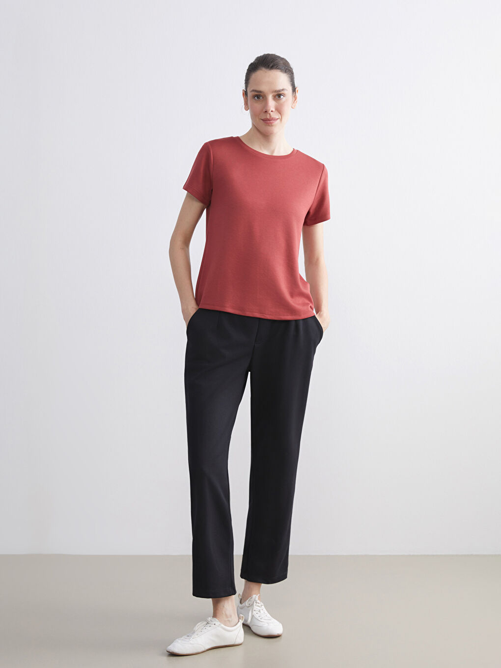 Elasticated Waist Women's Trousers-1