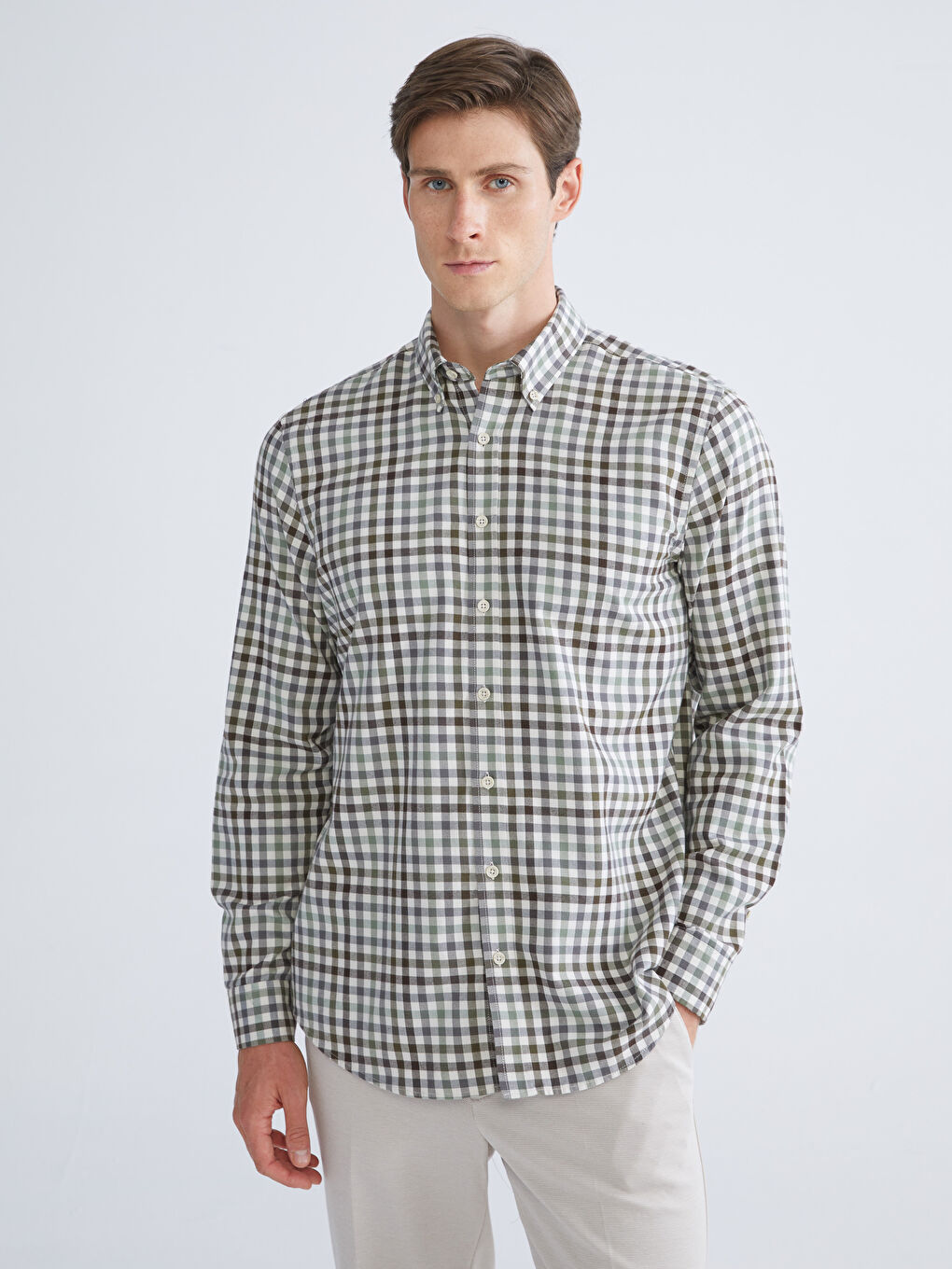 SOUTHBLUE Regular Fit Long Sleeve Plaid Men's Flannel Shirt -W5CO91Z8-LMU