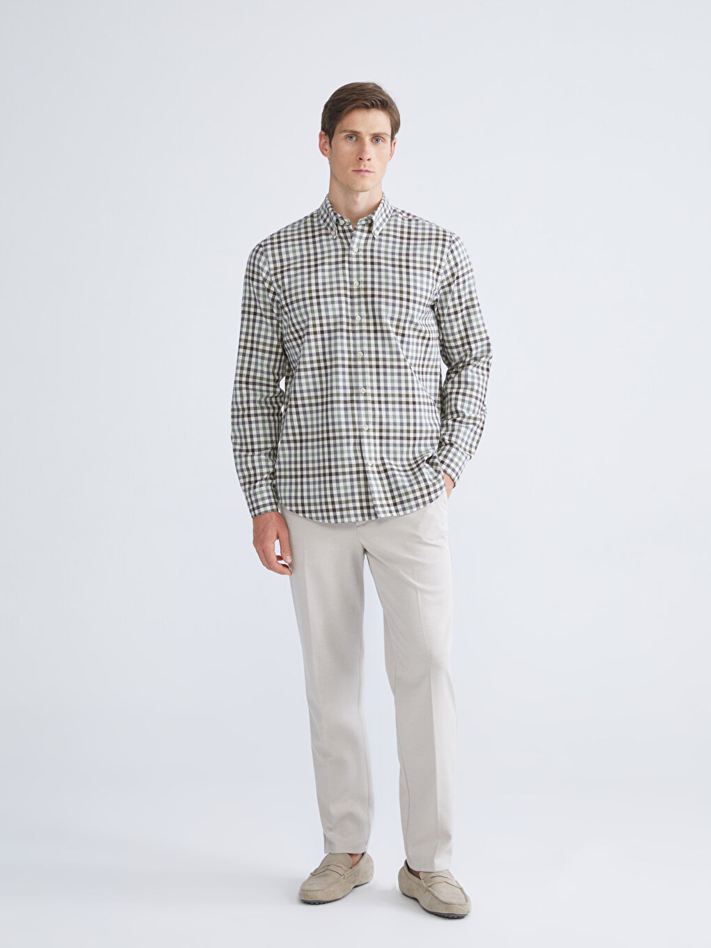 SOUTHBLUE Regular Fit Long Sleeve Plaid Men's Flannel Shirt -W5CO91Z8-LMU