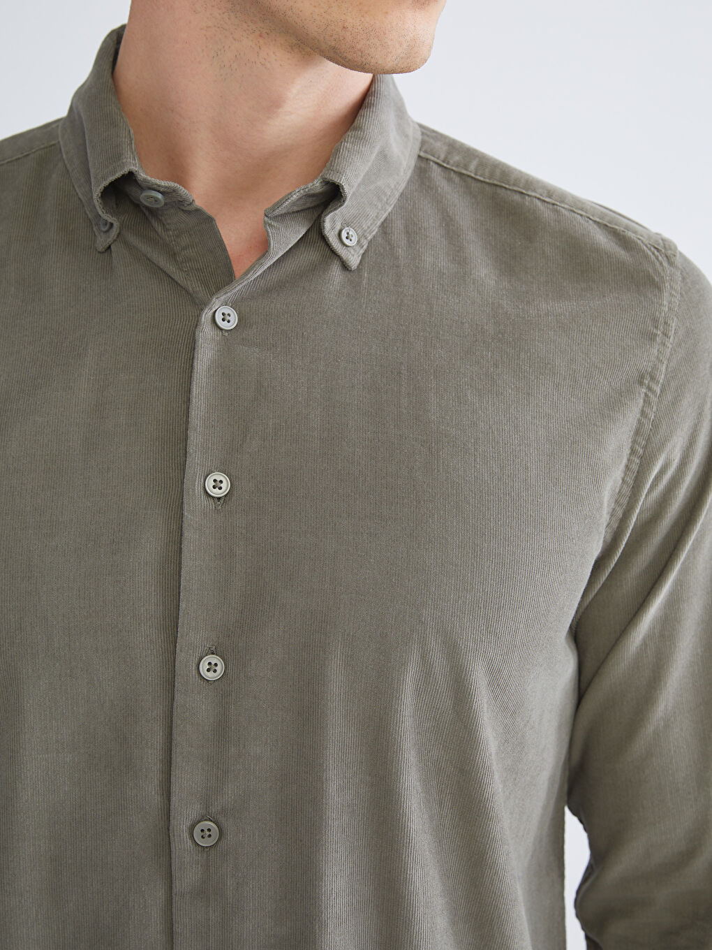 Slim Fit Long Sleeve Velvet Men's Shirt-2