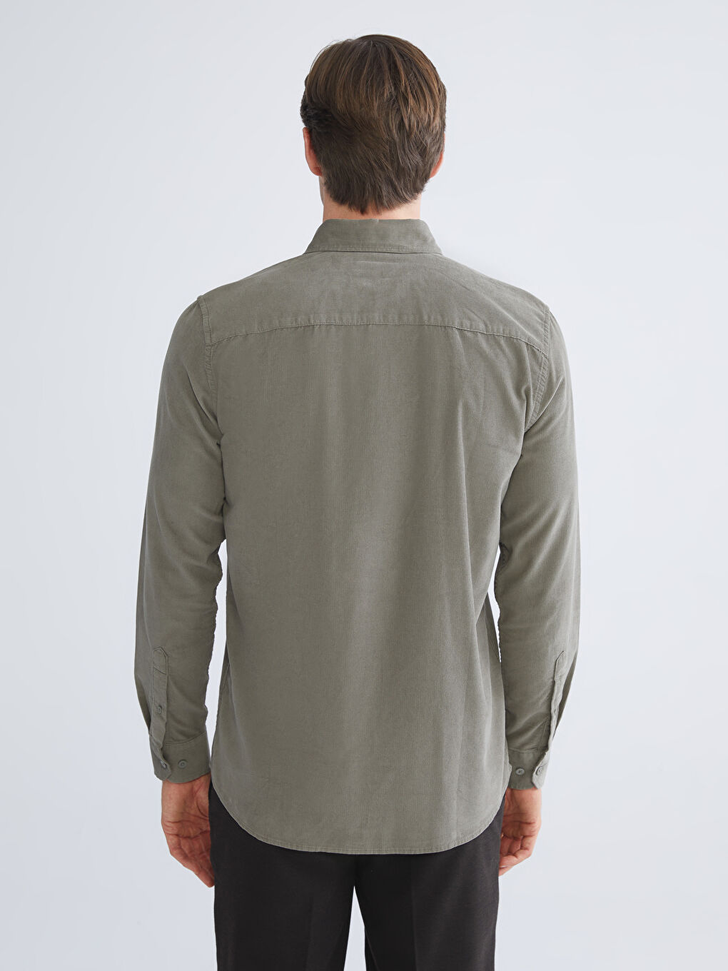 Slim Fit Long Sleeve Velvet Men's Shirt-3