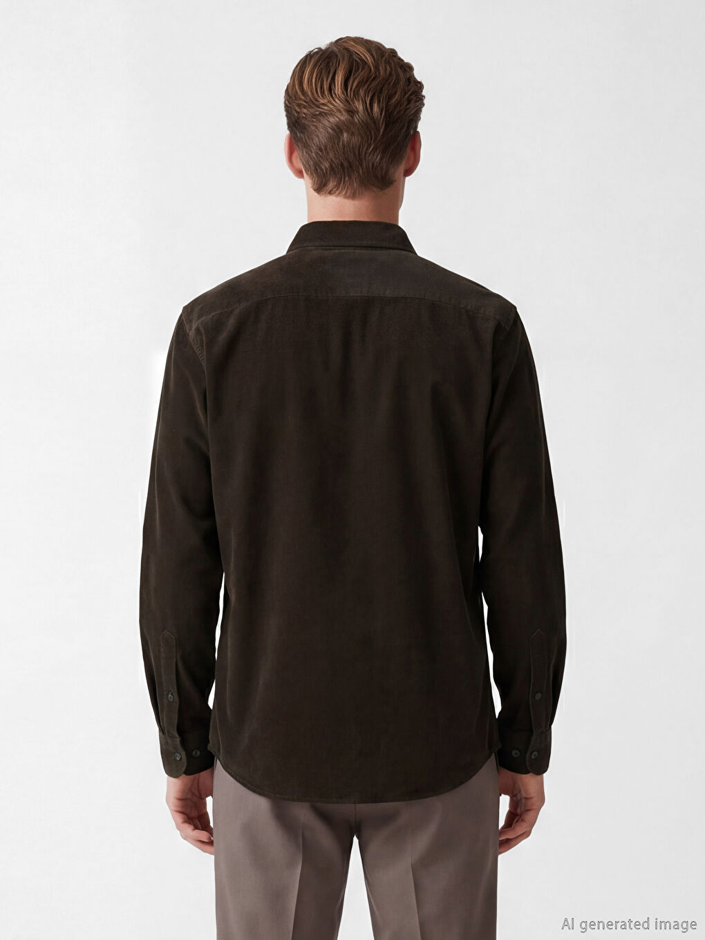 Мужская слим фит бархатная рубашка-3