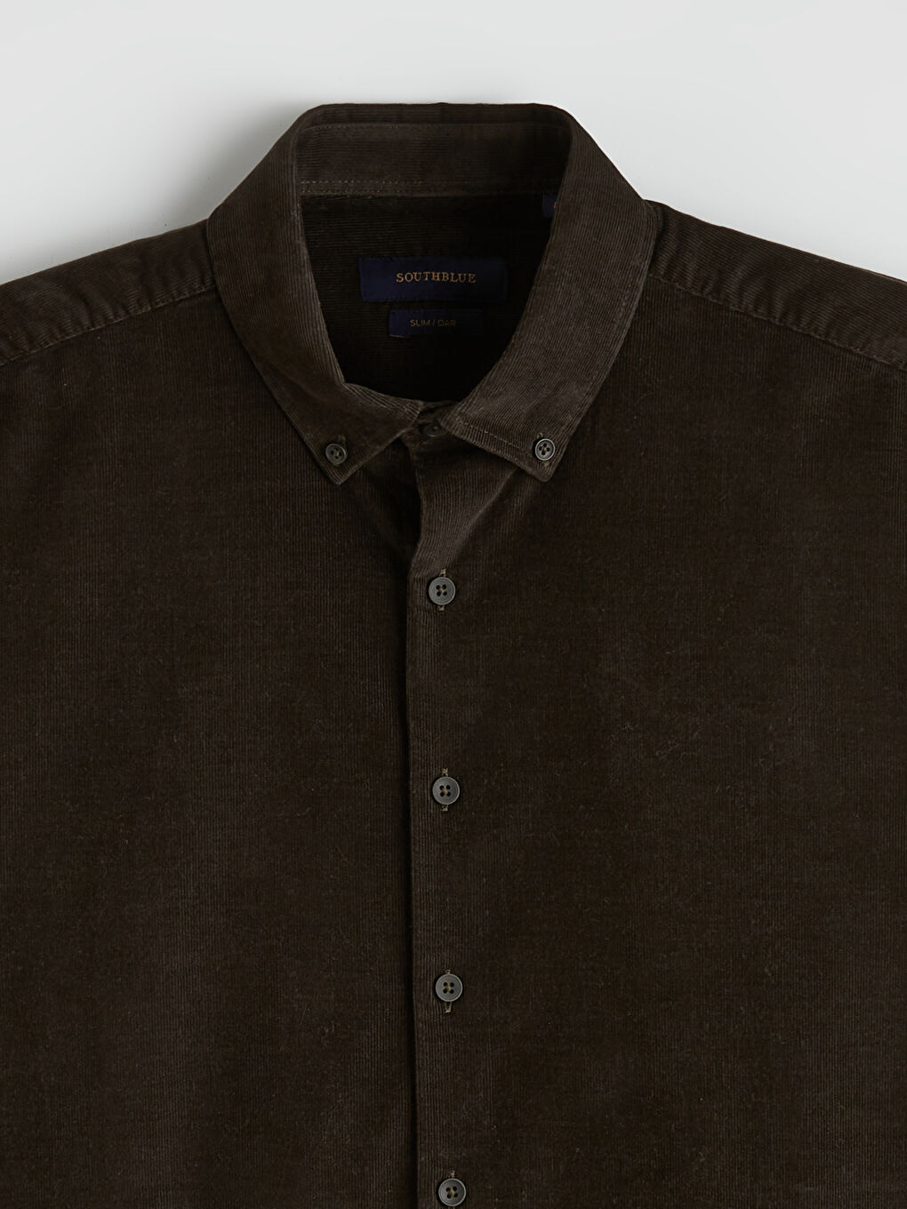 Haki Slim Fit Kadife Erkek Gömlek-1