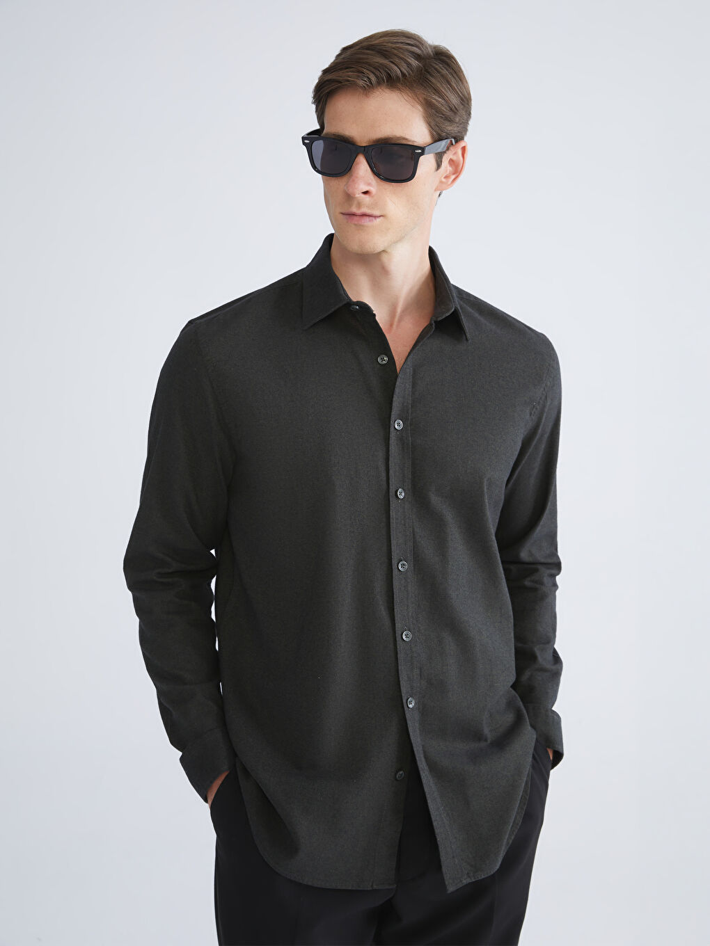 SOUTHBLUE Slim Fit Long Sleeve Men's Shirt -W5CO97Z8-CRR
