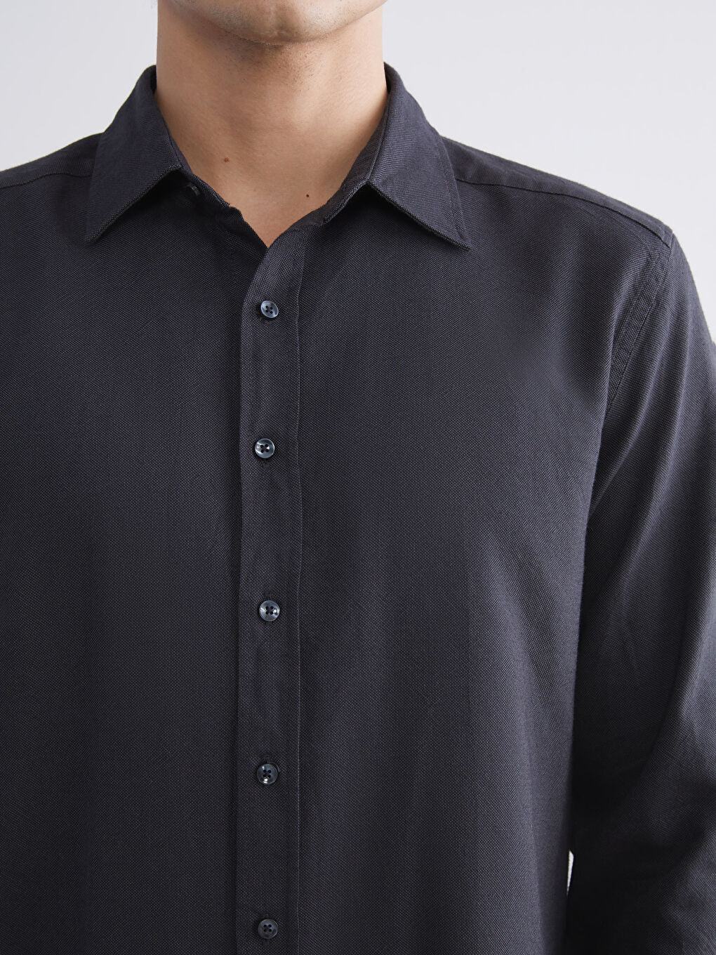 Slim Fit Long Sleeve Men's Shirt-2