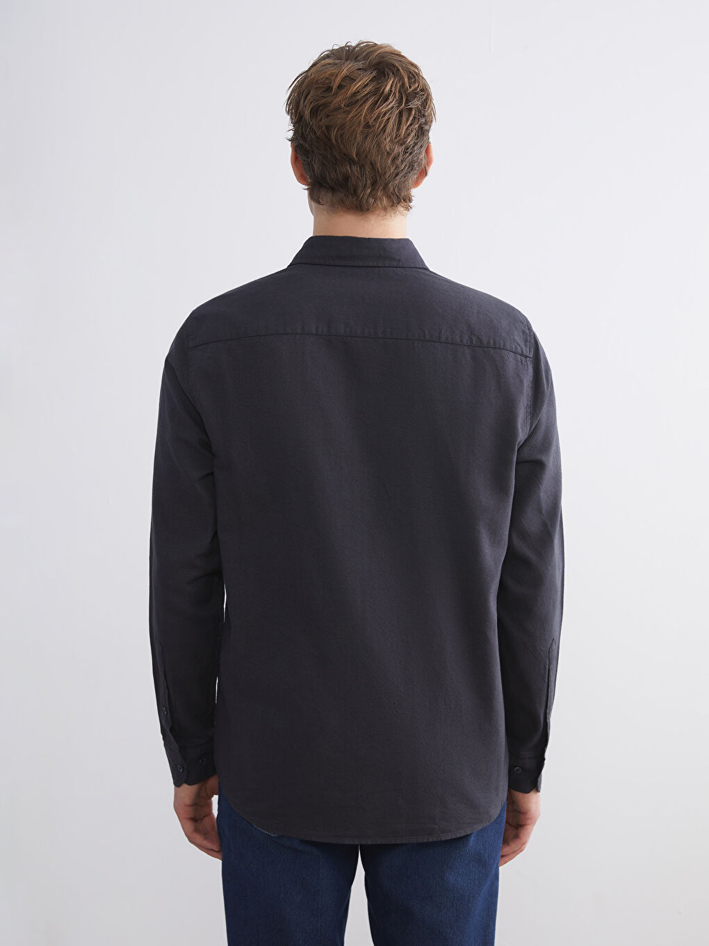 Slim Fit Long Sleeve Men's Shirt-3