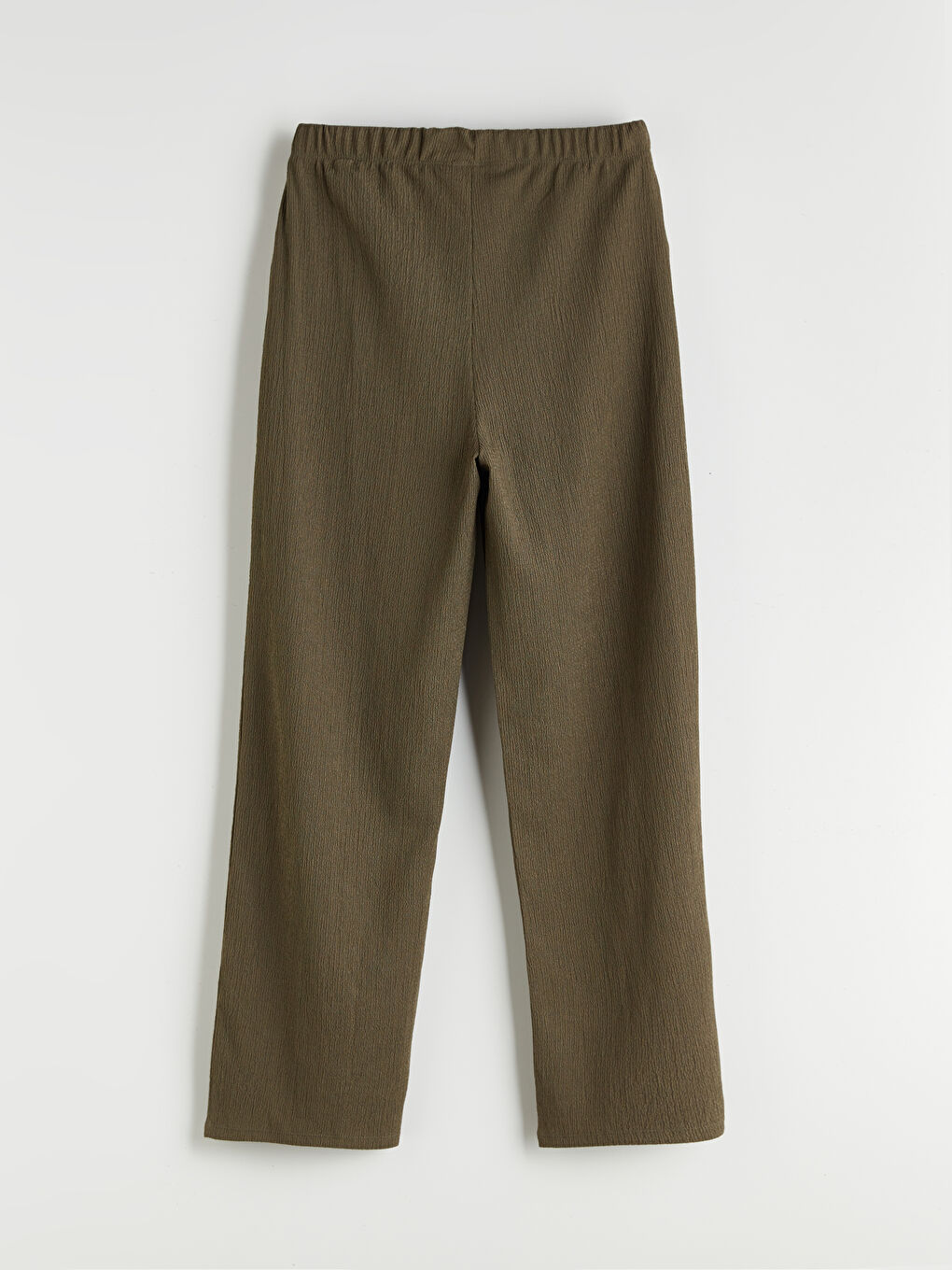 Pantalon Texturé à Taille Élastiquée pour Femmes-1