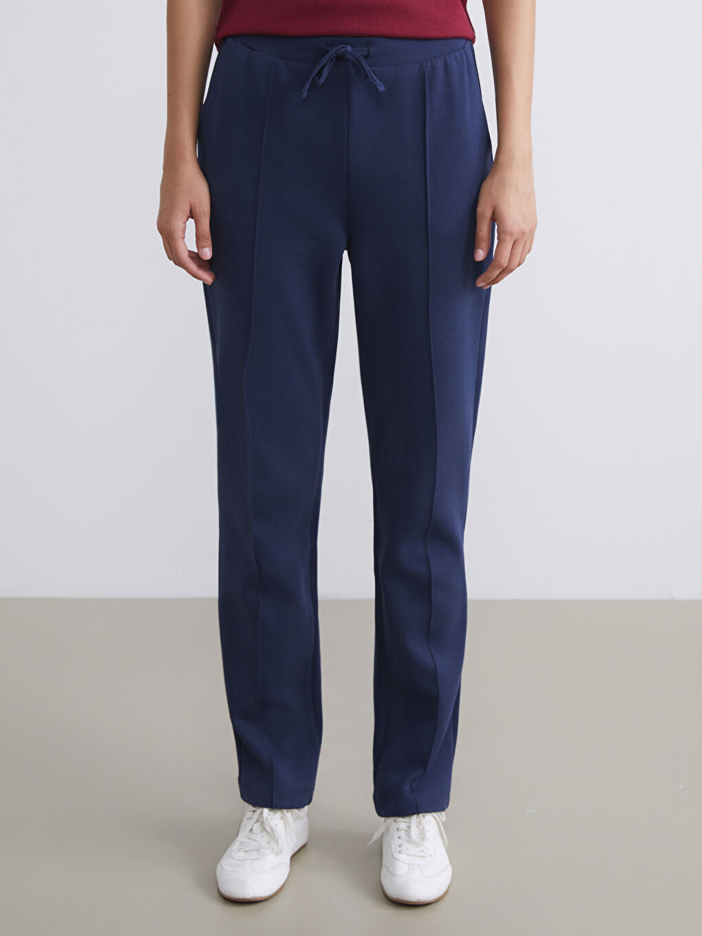 Lacivert Beli Lastikli Kadın Eşofman Altı-3