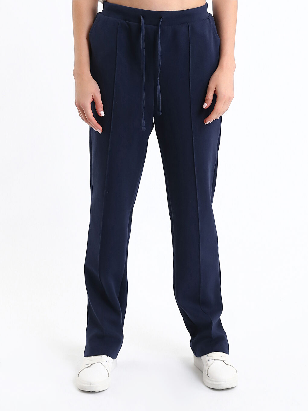 Lacivert Beli Lastikli Kadın Eşofman Altı-2