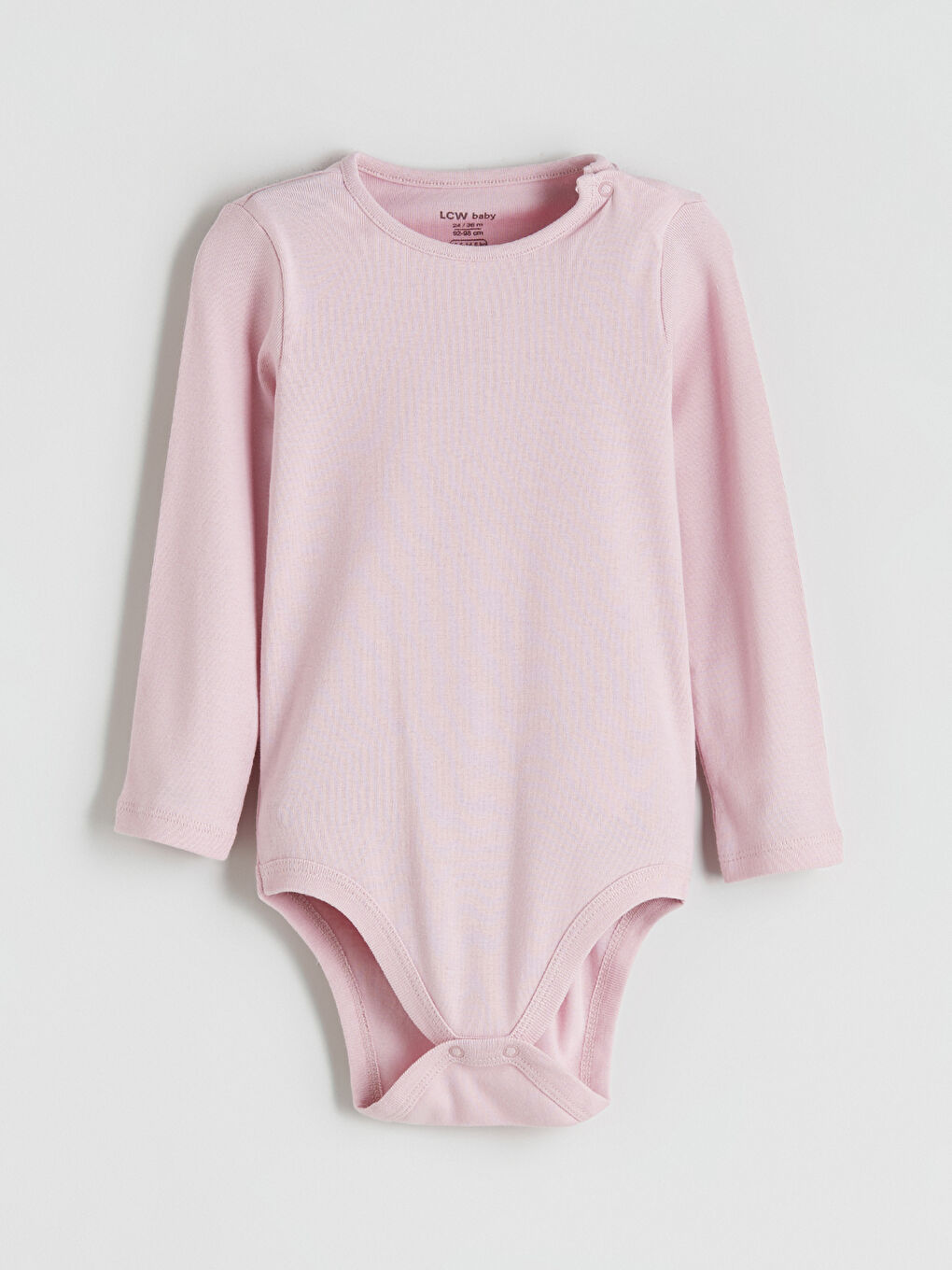 Pembe Bisiklet Yaka Uzun Kollu Kız Bebek Çıtçıtlı Body