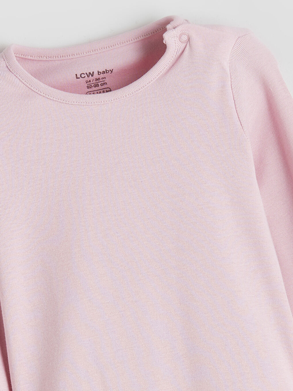 Pembe Bisiklet Yaka Uzun Kollu Kız Bebek Çıtçıtlı Body-1