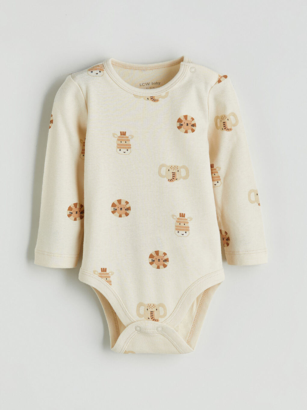 Bej Baskılı Erkek Bebek Çıtçıtlı Body 2'li-4