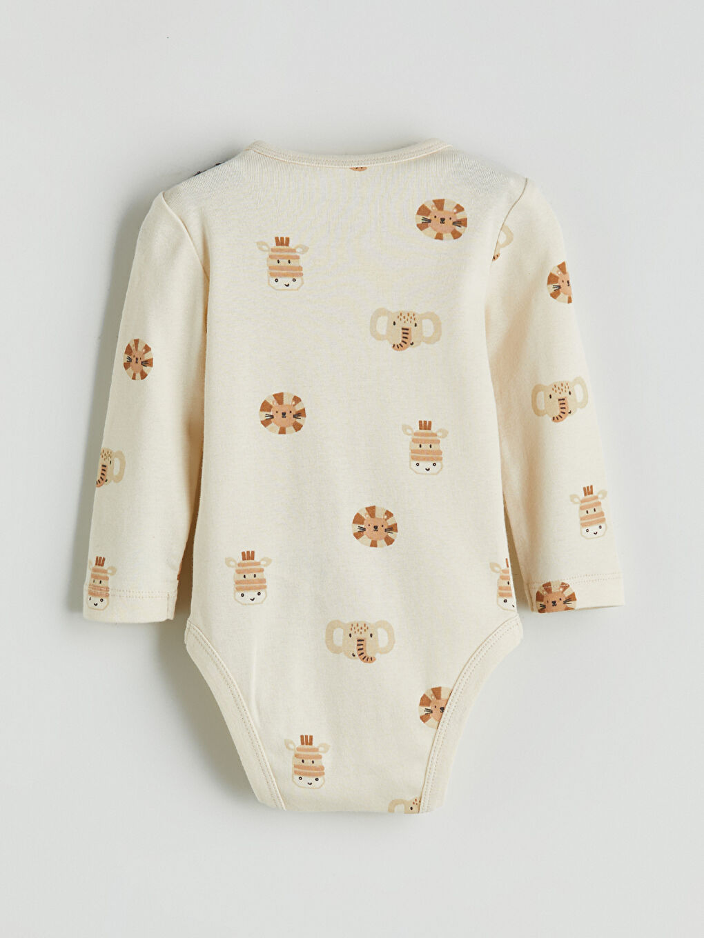 Bej Baskılı Erkek Bebek Çıtçıtlı Body 2'li-7