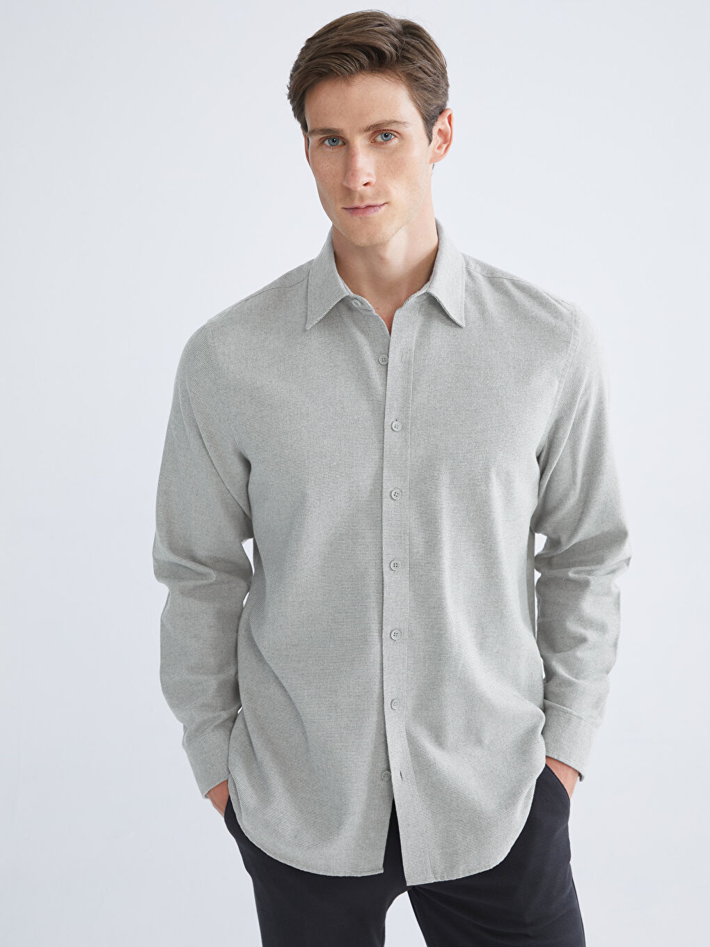 Chemise de Bûcheron à Manches Longues pour Hommes Coupe Régulière