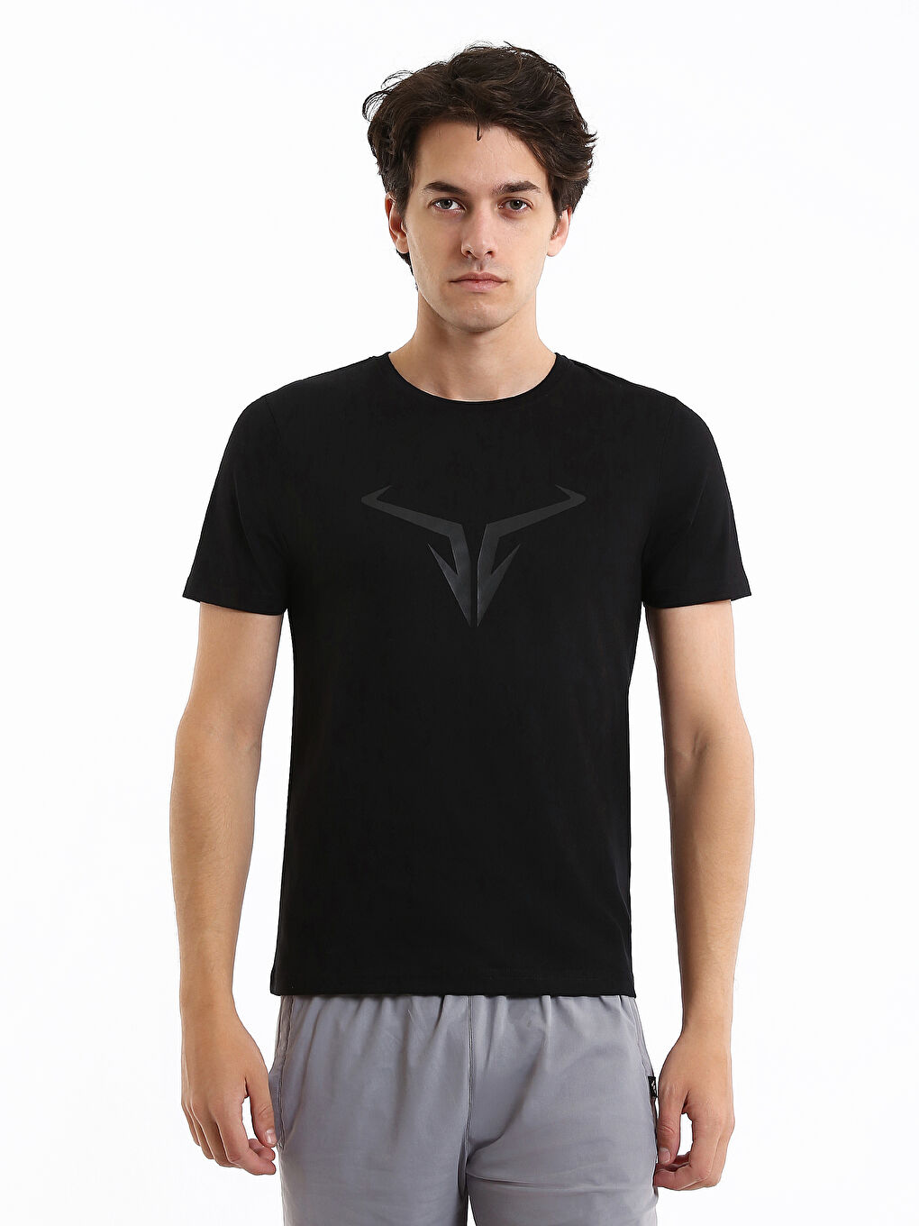 Crew Neck Printed Men's Sports T-Shirt-1
