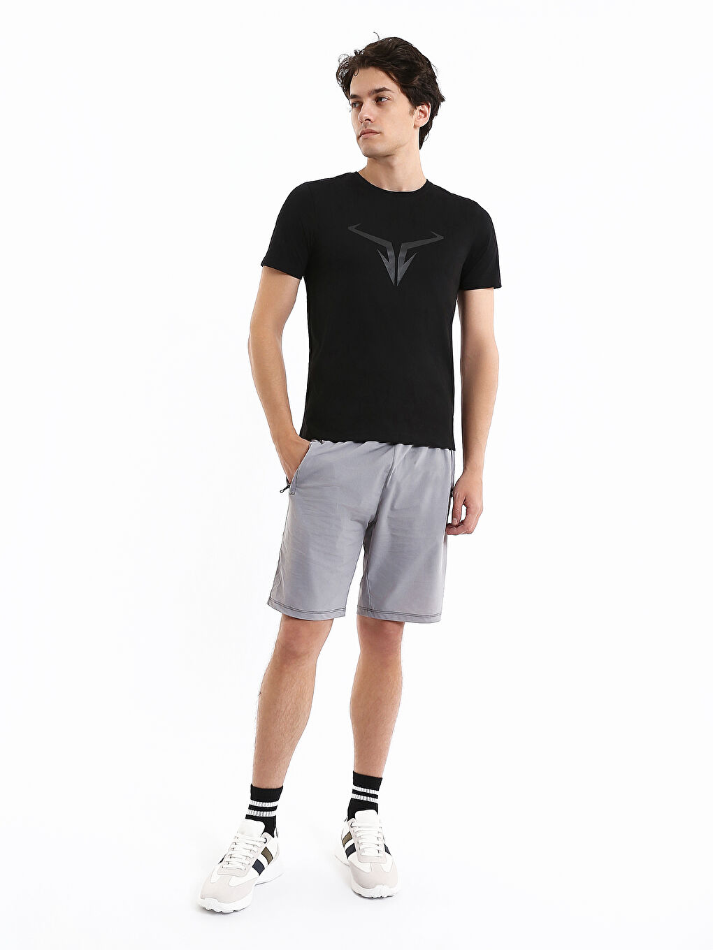 Crew Neck Printed Men's Sports T-Shirt-2