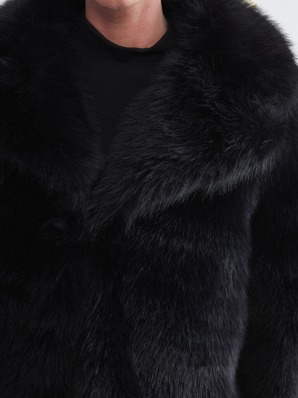 Jacket Neck Women's Fur Coat-2