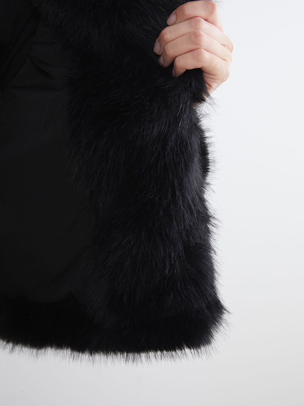 Jacket Neck Women's Fur Coat-3