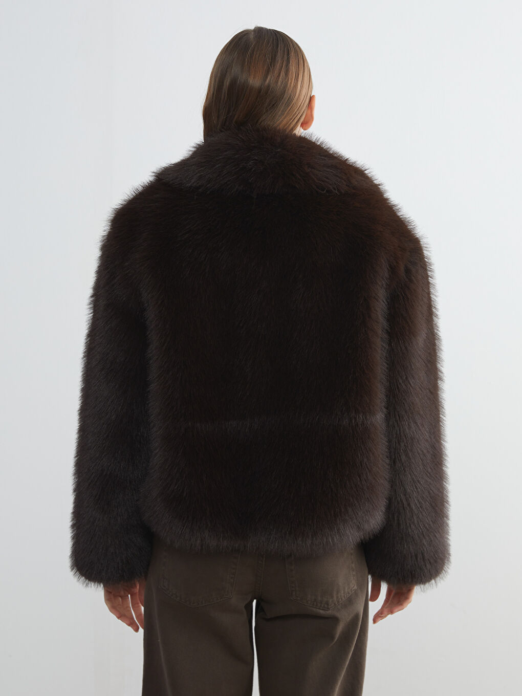 Jacket Neck Women's Fur Coat-4