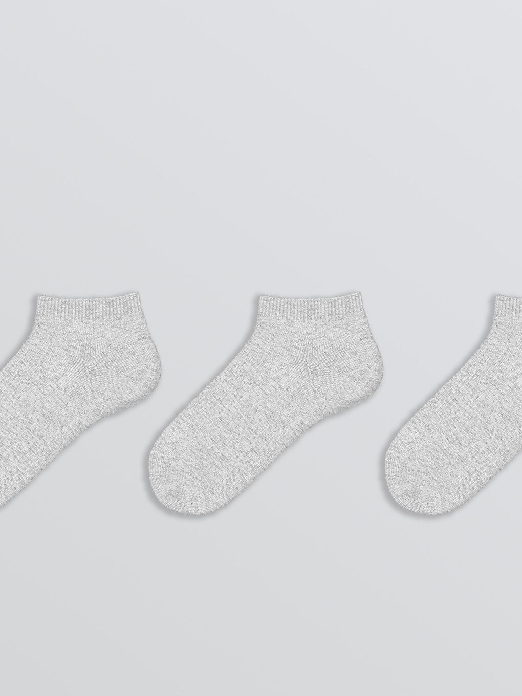 Gri Kız Çocuk Patik Çorap 3'lü-1