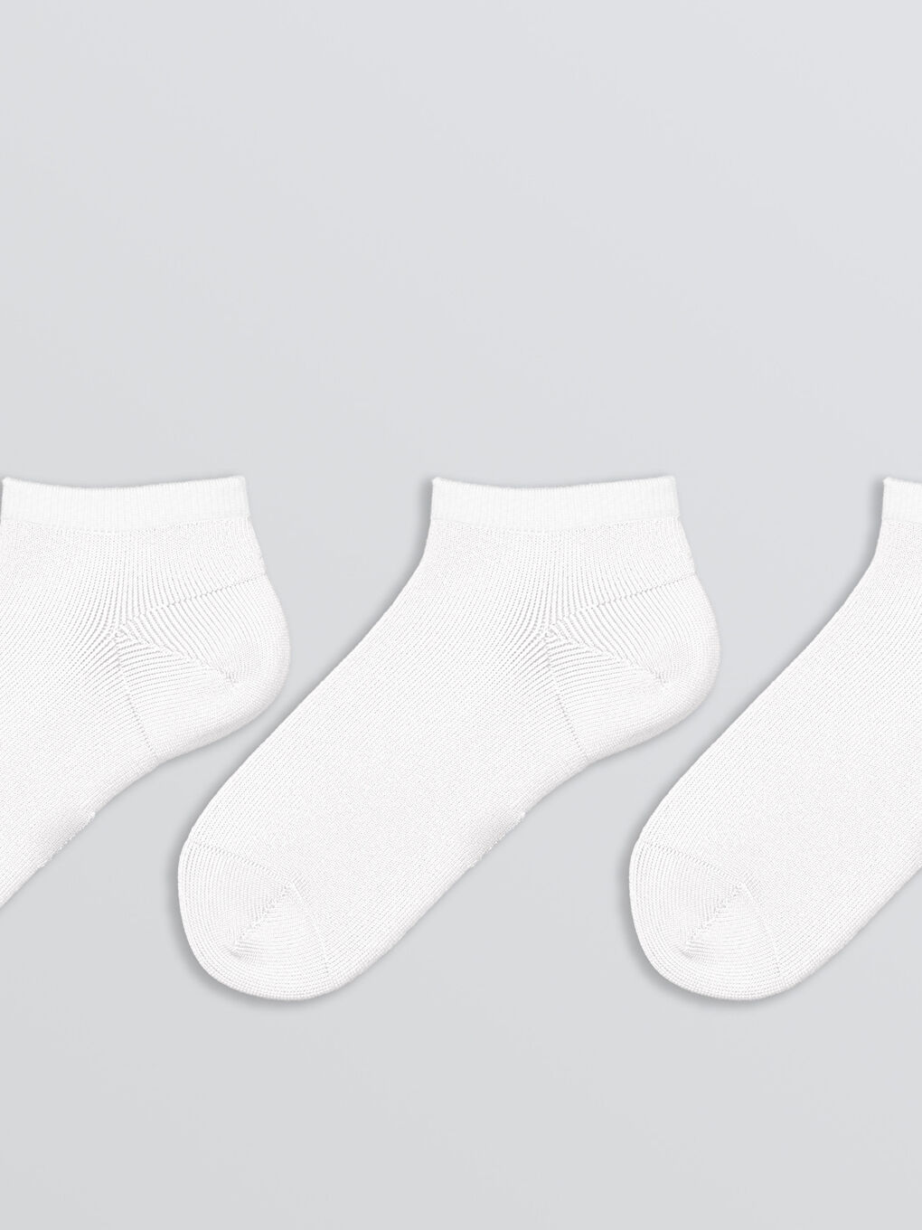 Beyaz Basic Erkek Çocuk Patik Çorap 3'lü-1