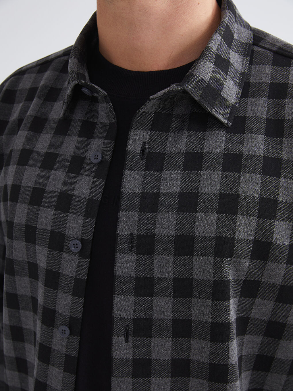 Regular Fit Long Sleeve Plaid Men's Shirt-2