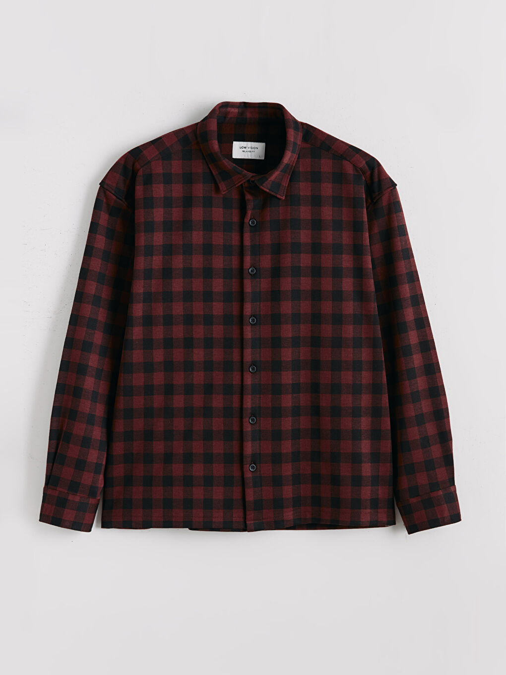 Bordo Regular Fit Uzun Kollu Ekose Erkek Gömlek-4