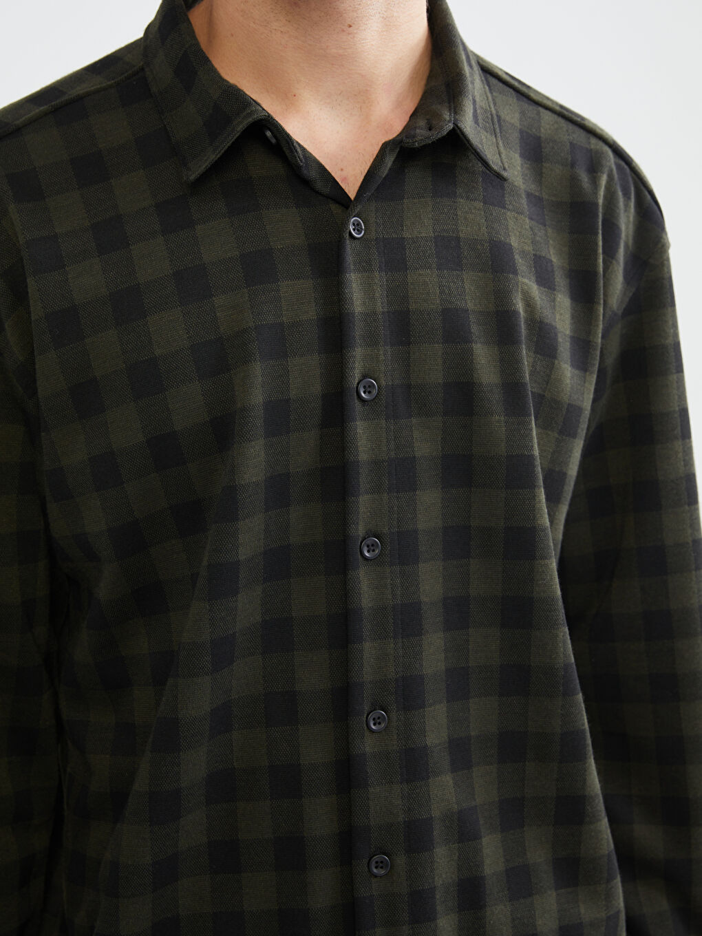Regular Fit Long Sleeve Plaid Men's Shirt-2