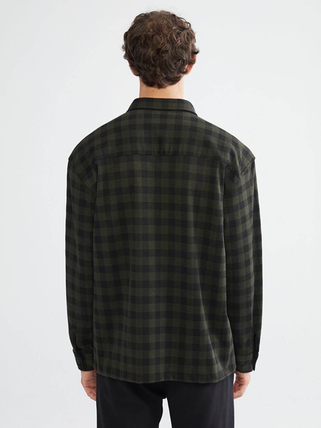 Regular Fit Long Sleeve Plaid Men's Shirt-3