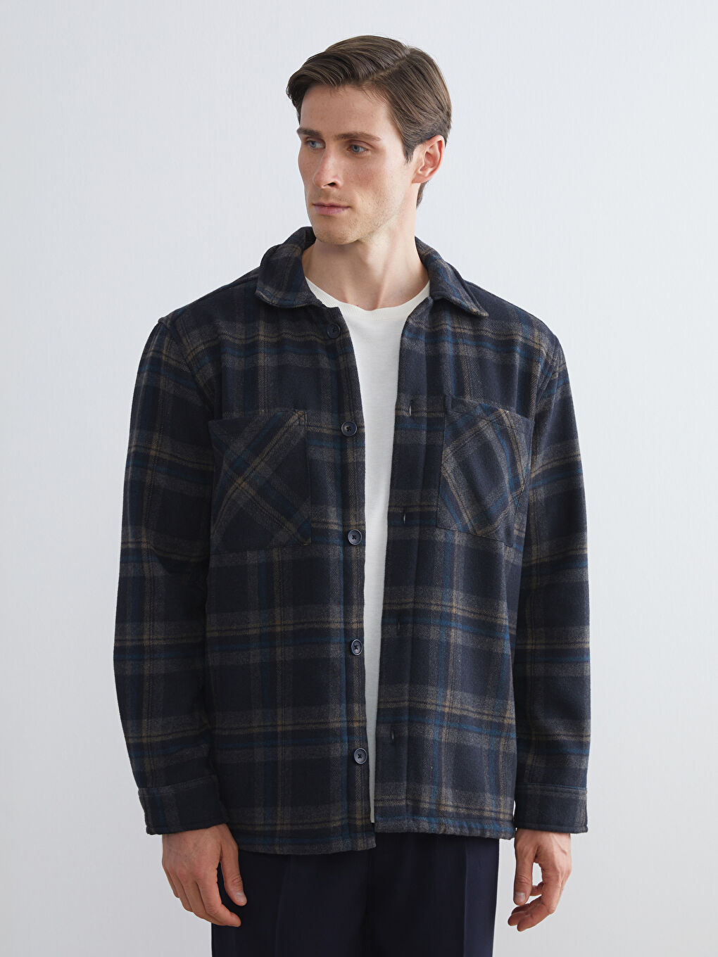 Comfortable Fit Plaid Men's Shirt Jacket