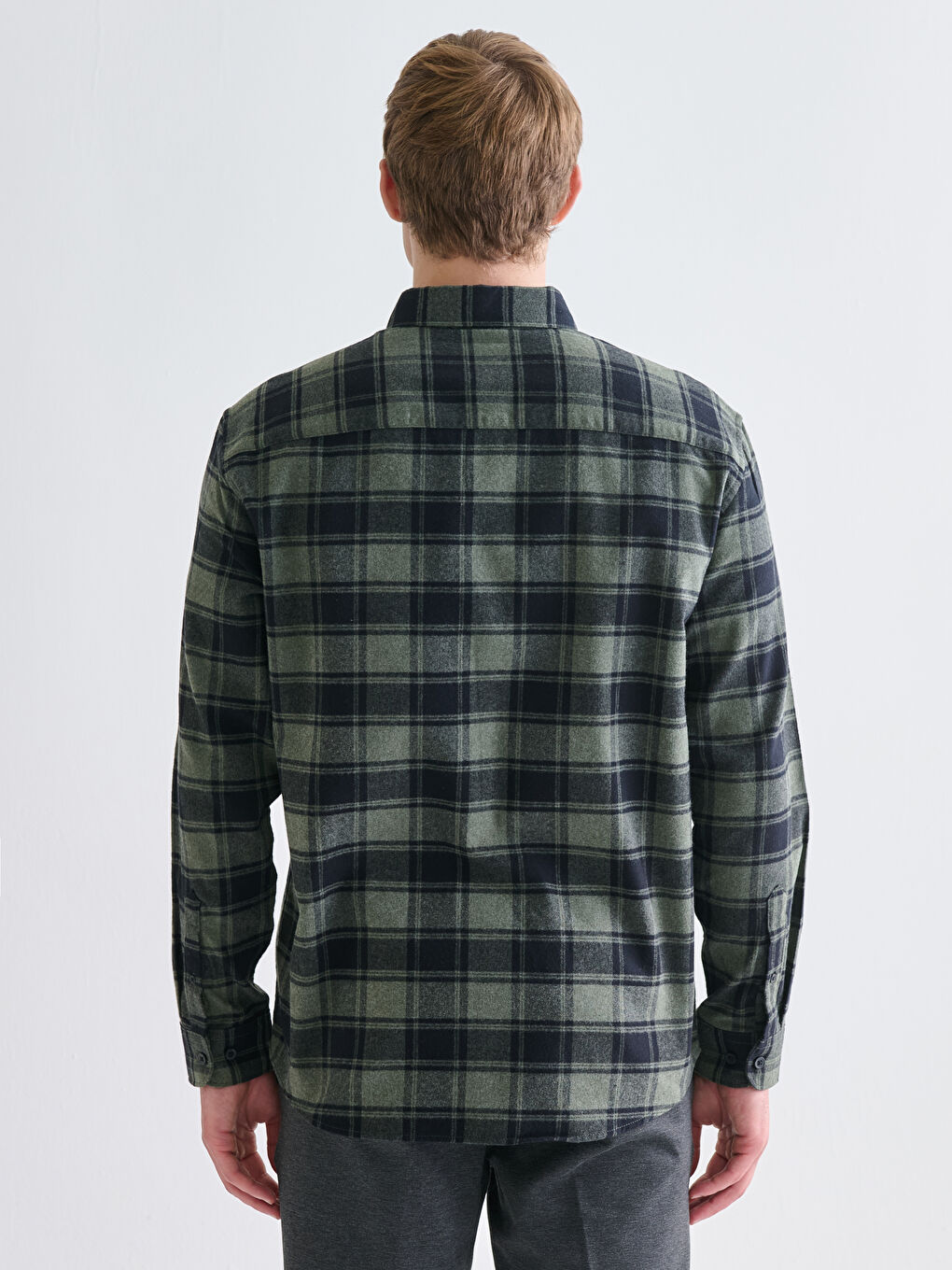 LCW Vision Regular Fit Long Sleeve Plaid Men's Flannel Shirt -W5CP87Z8-LMU