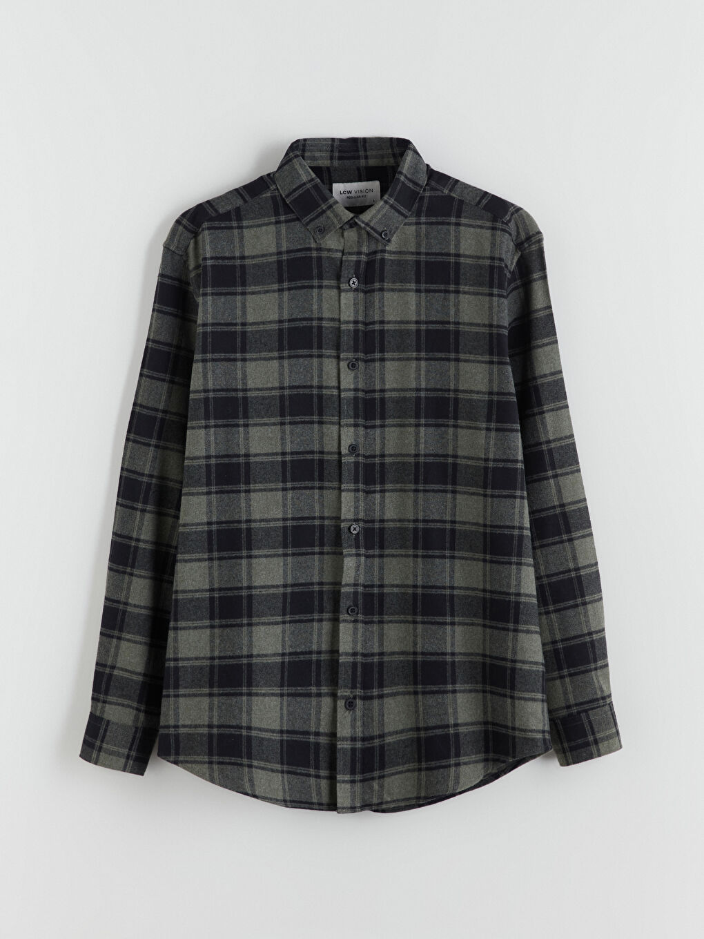 LCW Vision Regular Fit Long Sleeve Plaid Men's Flannel Shirt -W5CP87Z8-LMU