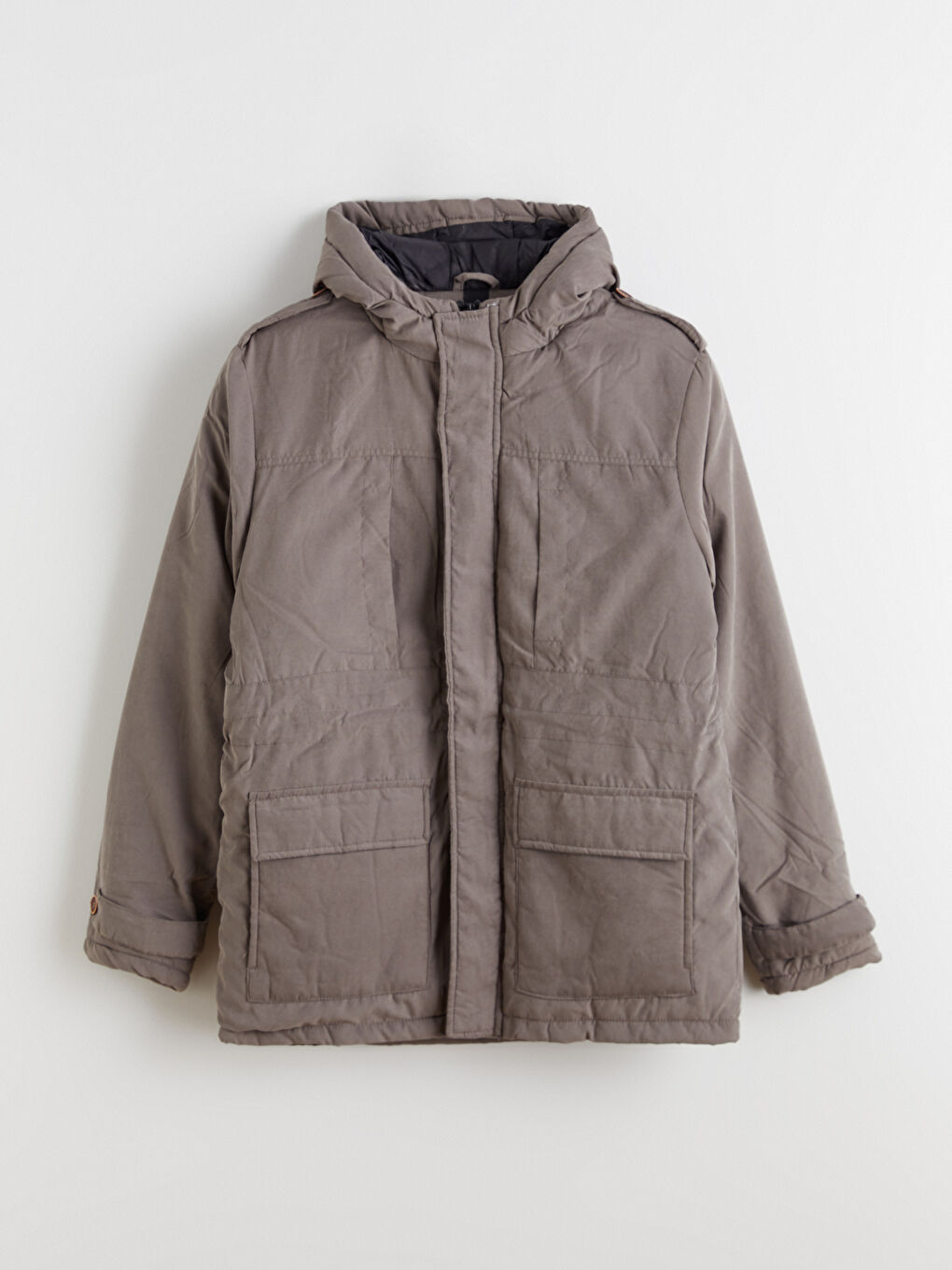 Relaxed Fit Hooded Men's Coat
