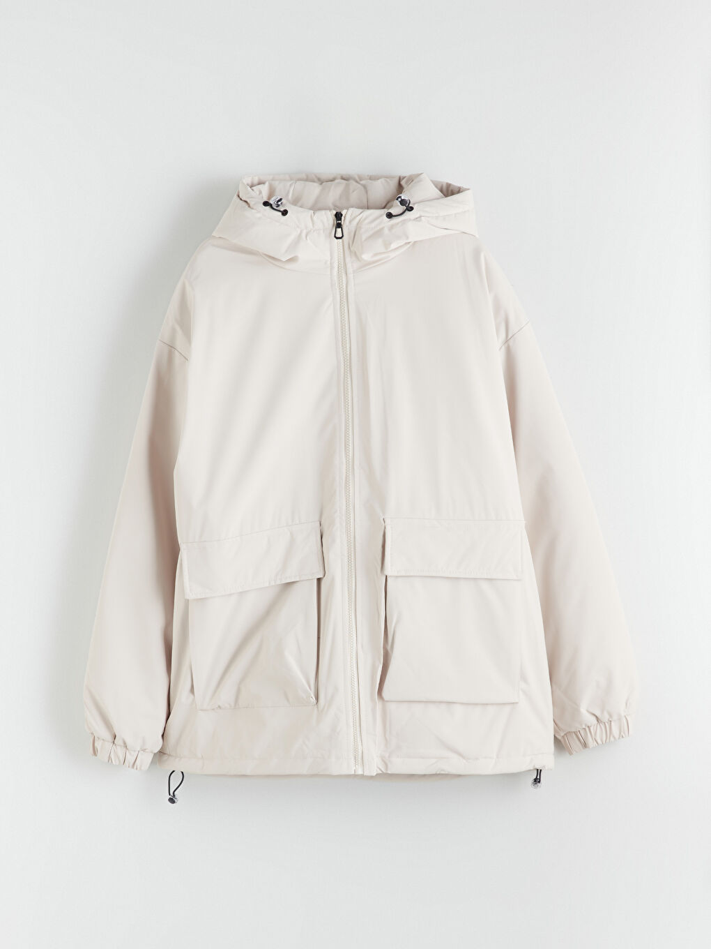 Haki Bol Kalıp Kapüşonlu Kalın Erkek Şişme Mont-5