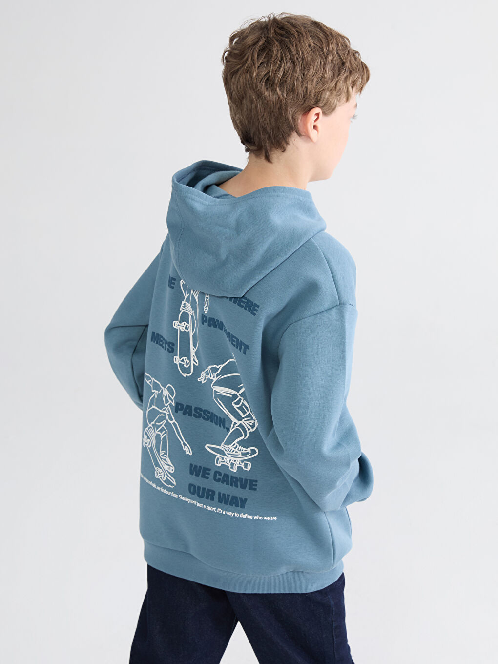 Hooded Boys' Thick Sweatshirt-1