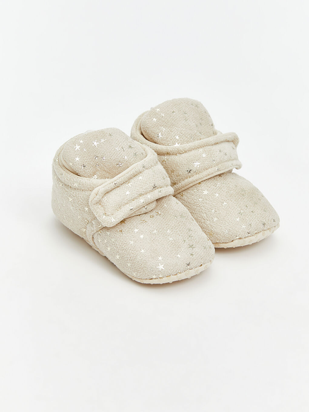 Bej Cırt Cırtlı Kız Bebek Panduf