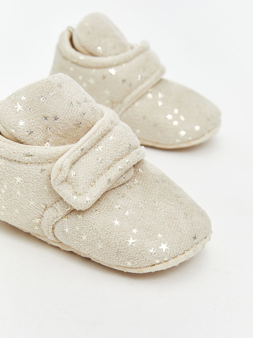 Bej Cırt Cırtlı Kız Bebek Panduf-2