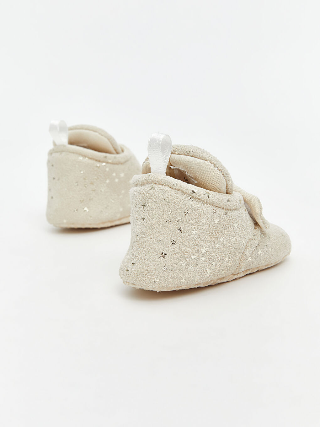 Bej Cırt Cırtlı Kız Bebek Panduf-4