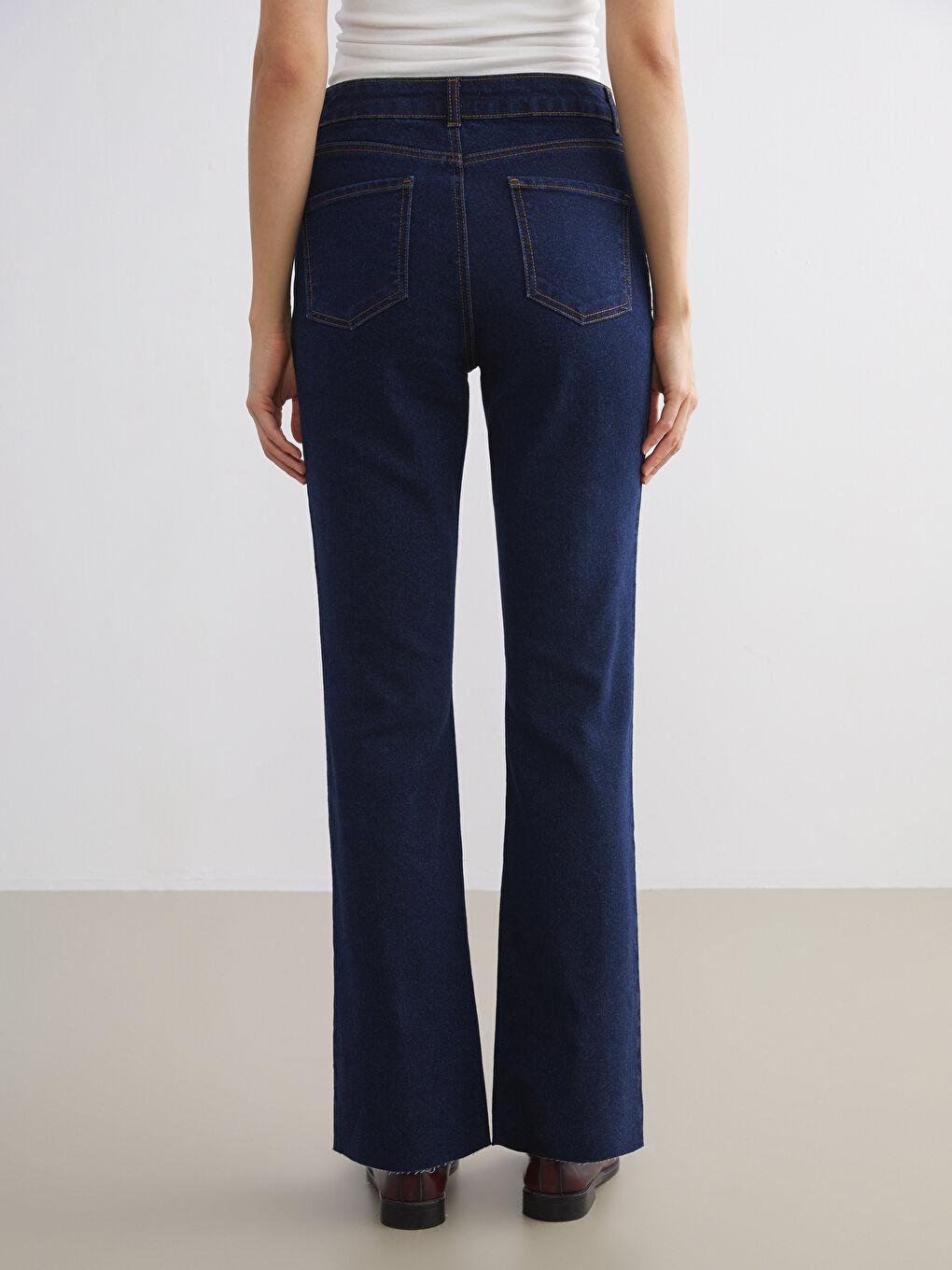 İndigo Flare Kadın Jean Pantolon-4