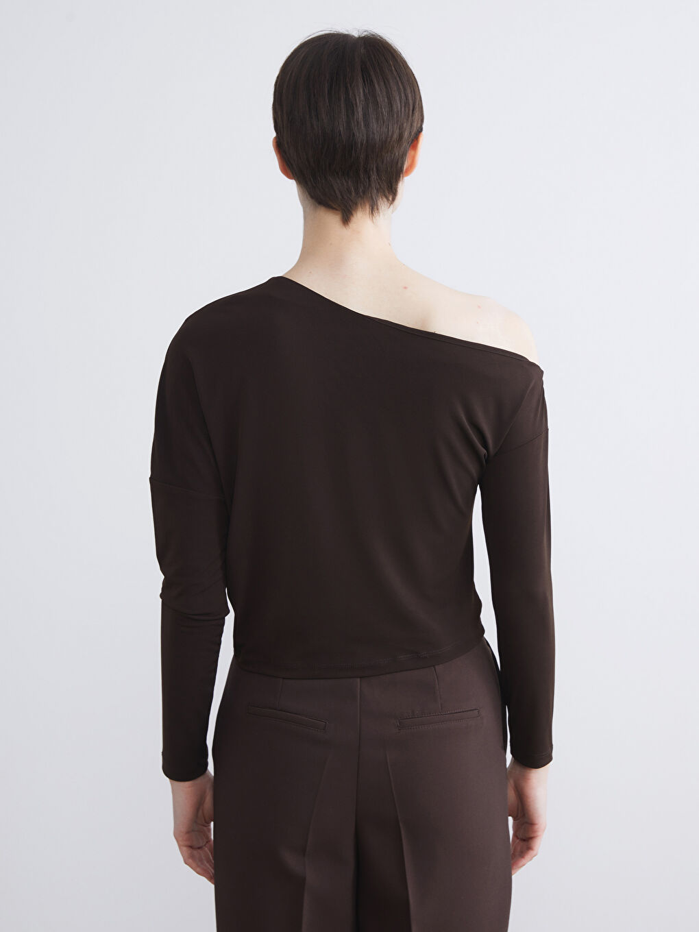 Slash Neck Ruched Blouse-3