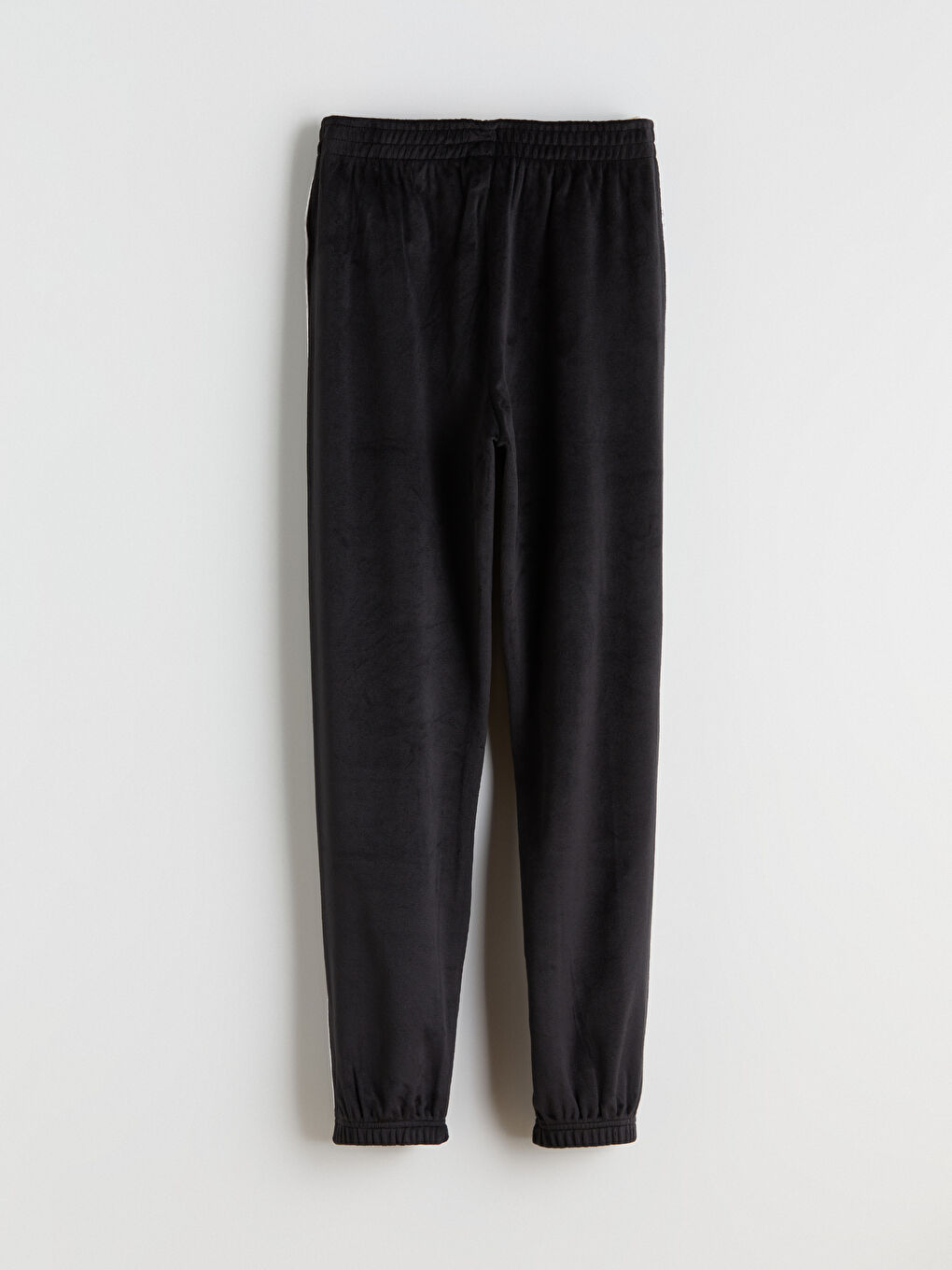 Siyah Beli Lastikli Kadife Kız Çocuk Eşofman Altı