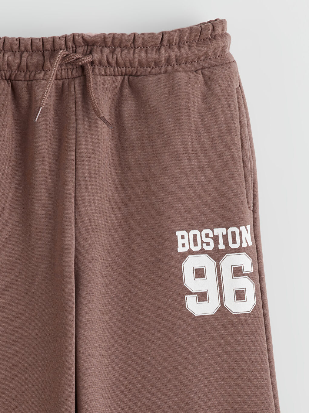 Kahverengi Beli Lastikli Kız Çocuk Eşofman Altı-1