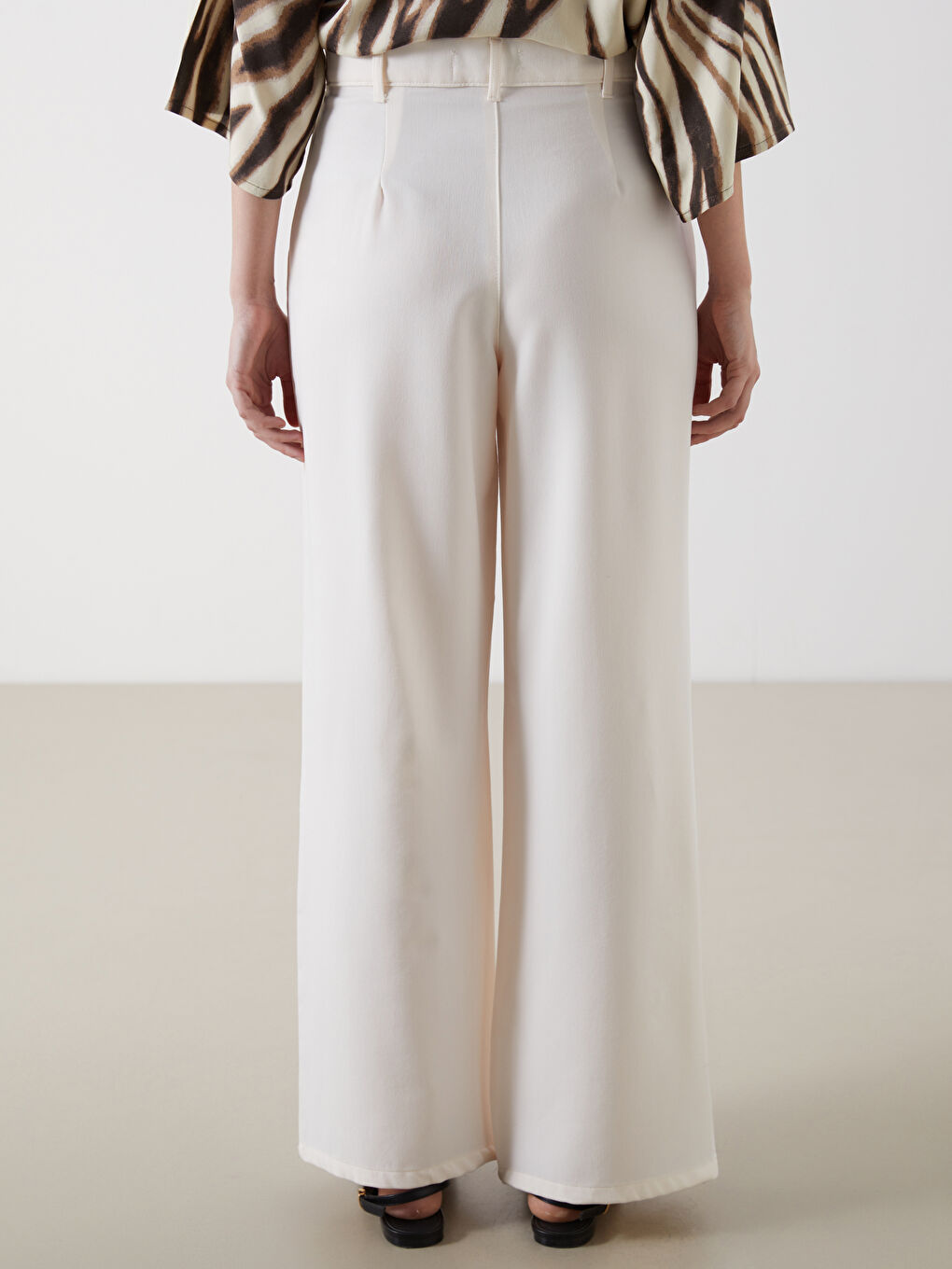 Slim Fit Flared Women's Trousers-3