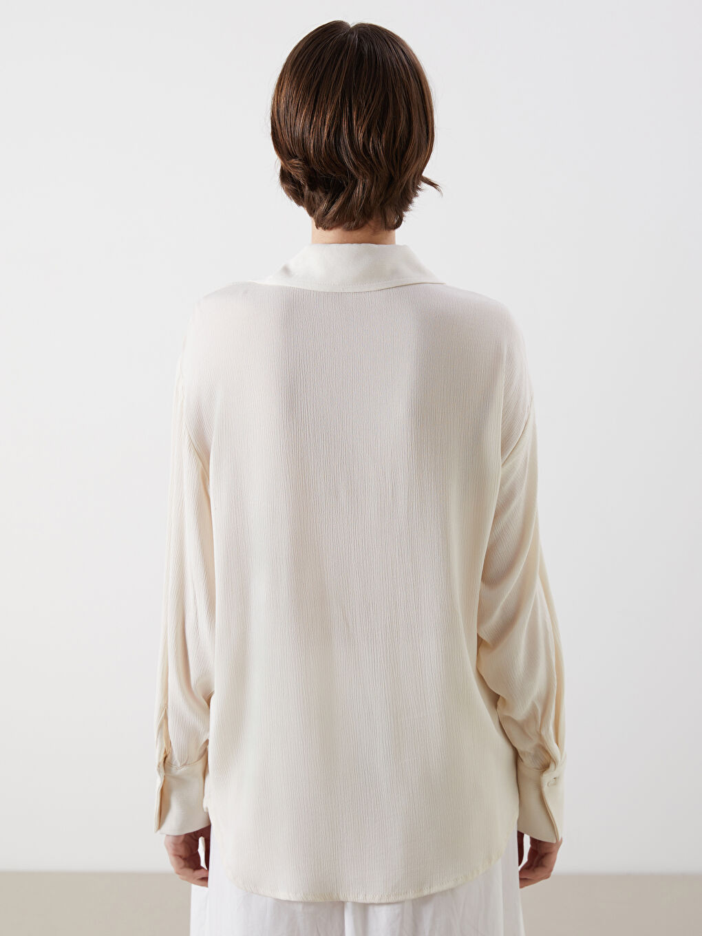 Textured Oversize Women's Shirt-3