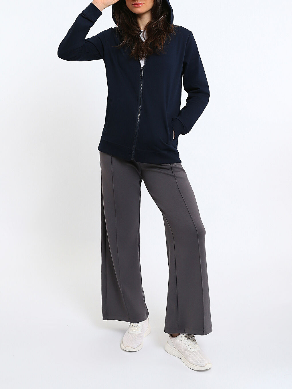 Hooded Women's Thick Zip-Up Sweatshirt-1