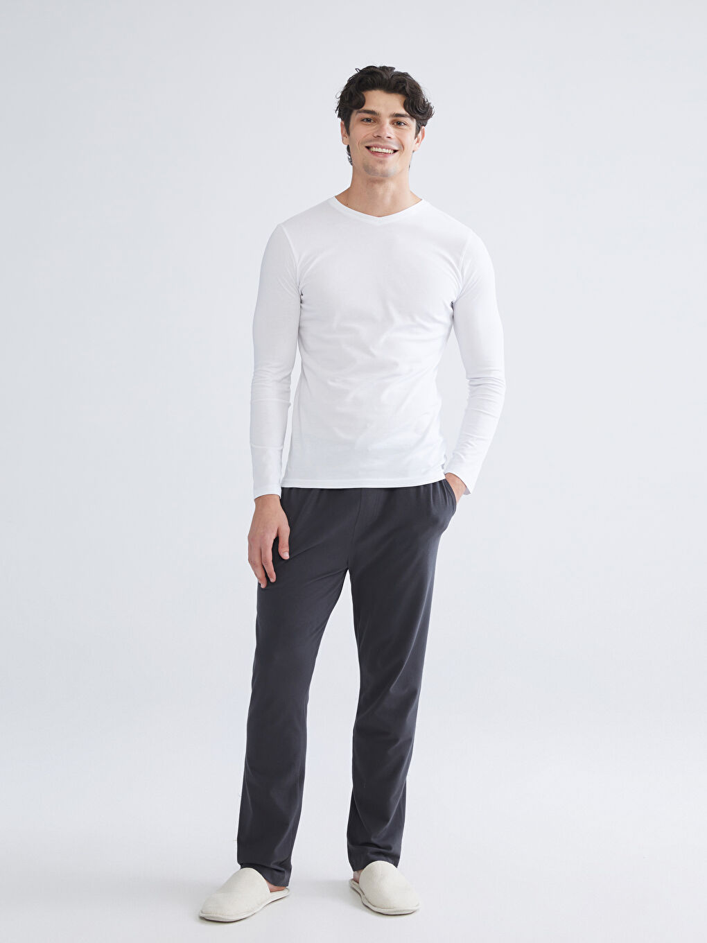 Yeşil Standart Kalıp Polar Erkek Pijama Altı