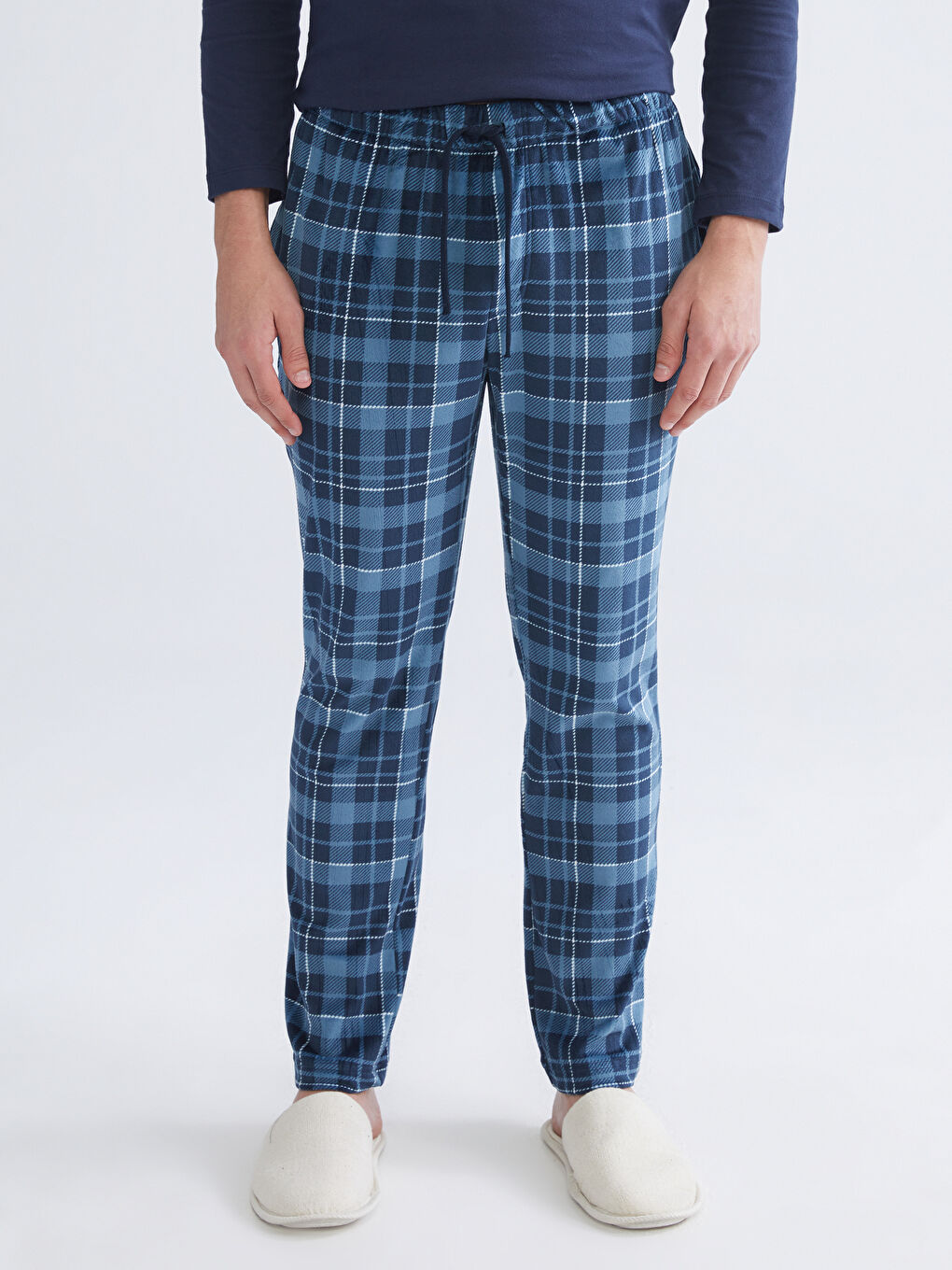 Lacivert Standart Kalıp Polar Erkek Pijama Altı-1