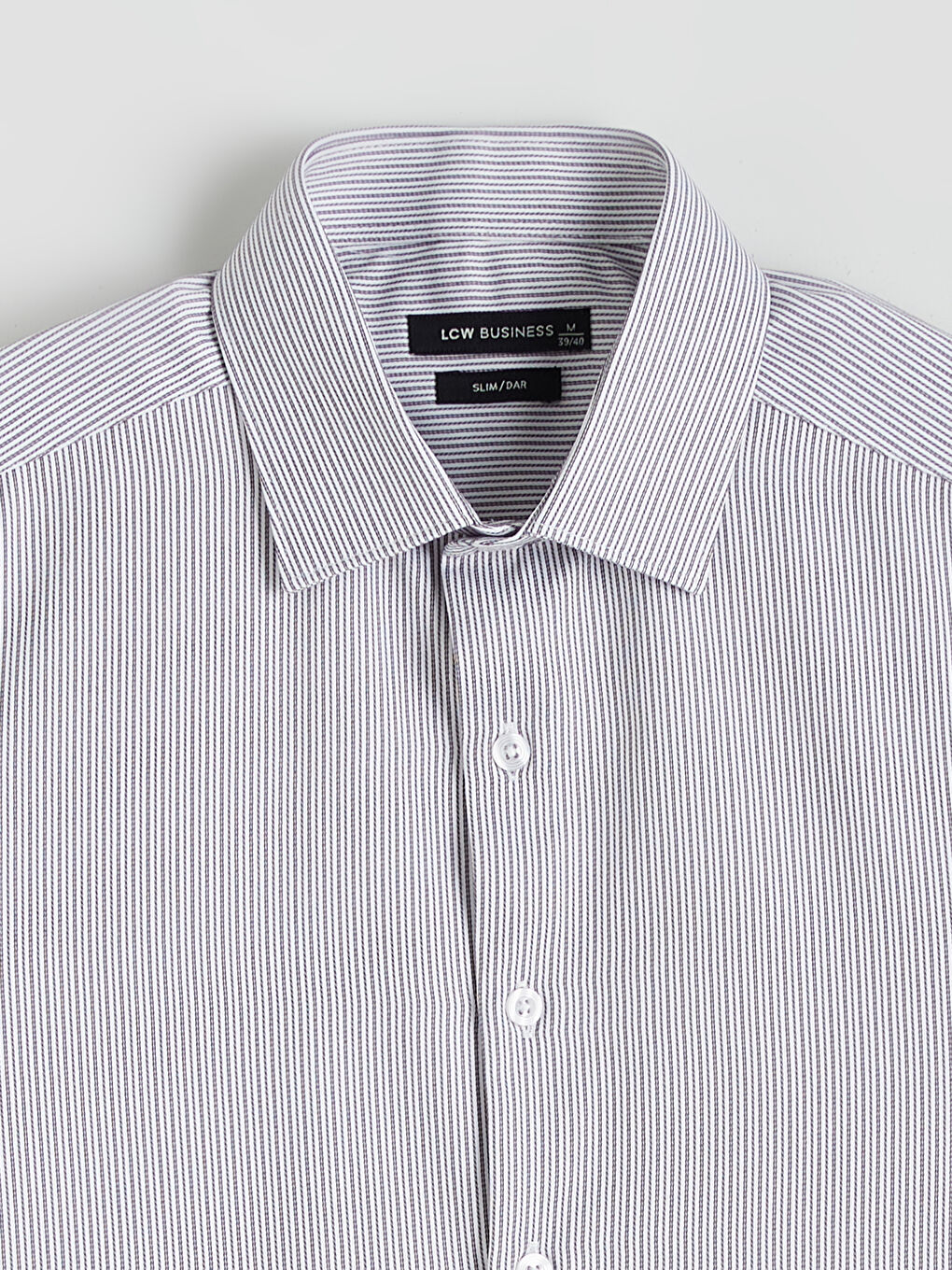 Antrasit Slim Fit Uzun Kollu Çizgili Erkek Gömlek-5