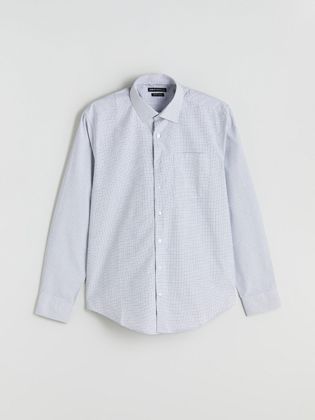 Regular Fit Long Sleeve Plaid Poplin Men's Shirt-4